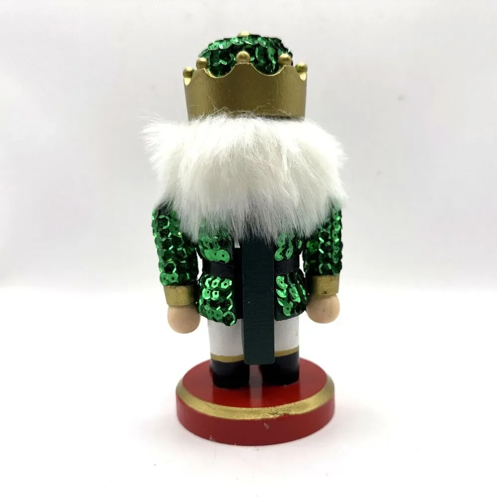 Nutcracker King Green and Green Sequins 7” Christmas